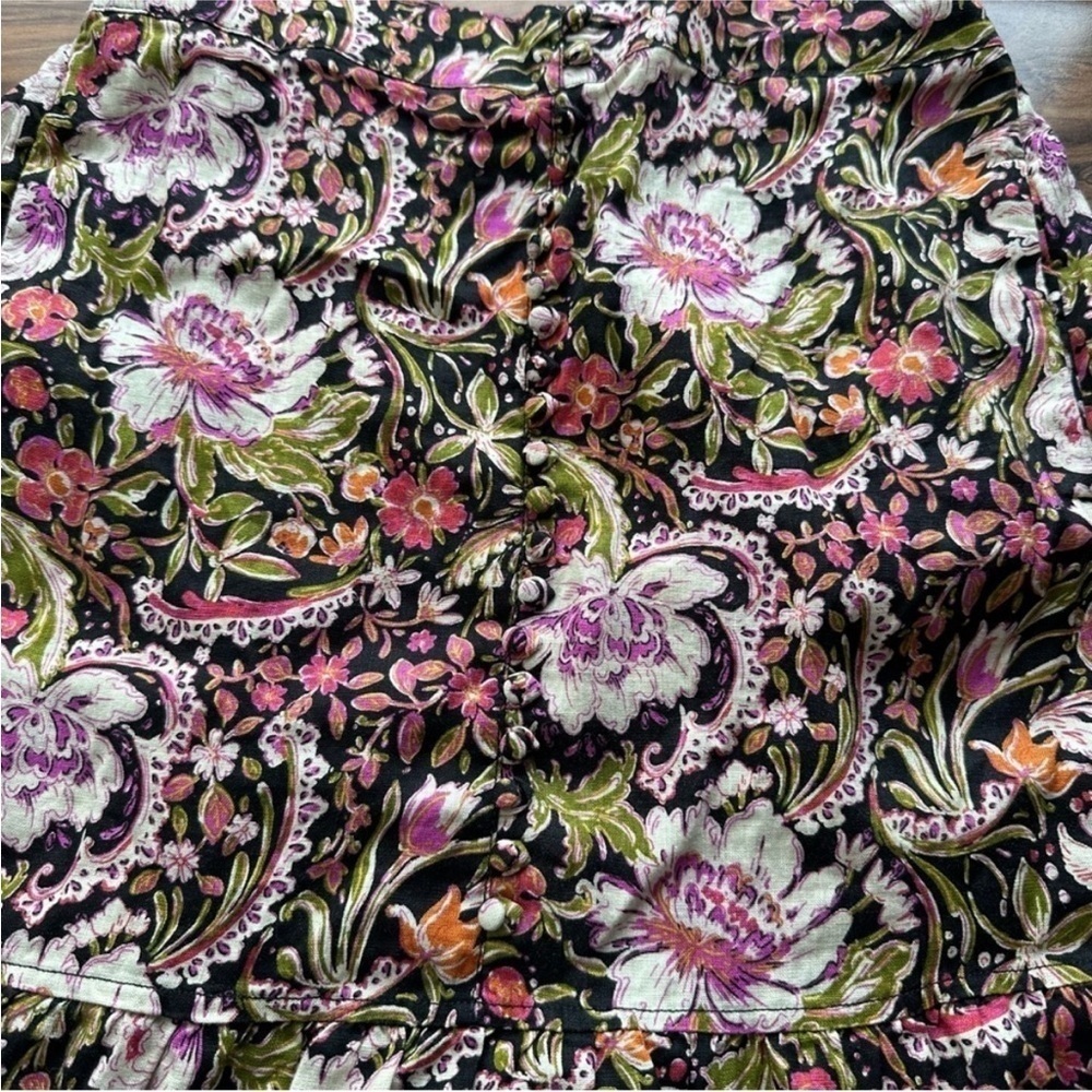Joie multicolored floral linen 
midi skirt M - Picture 3 of 6